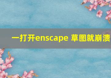 一打开enscape 草图就崩溃